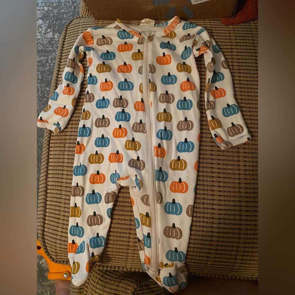 Spearmint Baby Fall Pumpkin Organic Boutique Sleeper Siix 9-12 months Worn Once